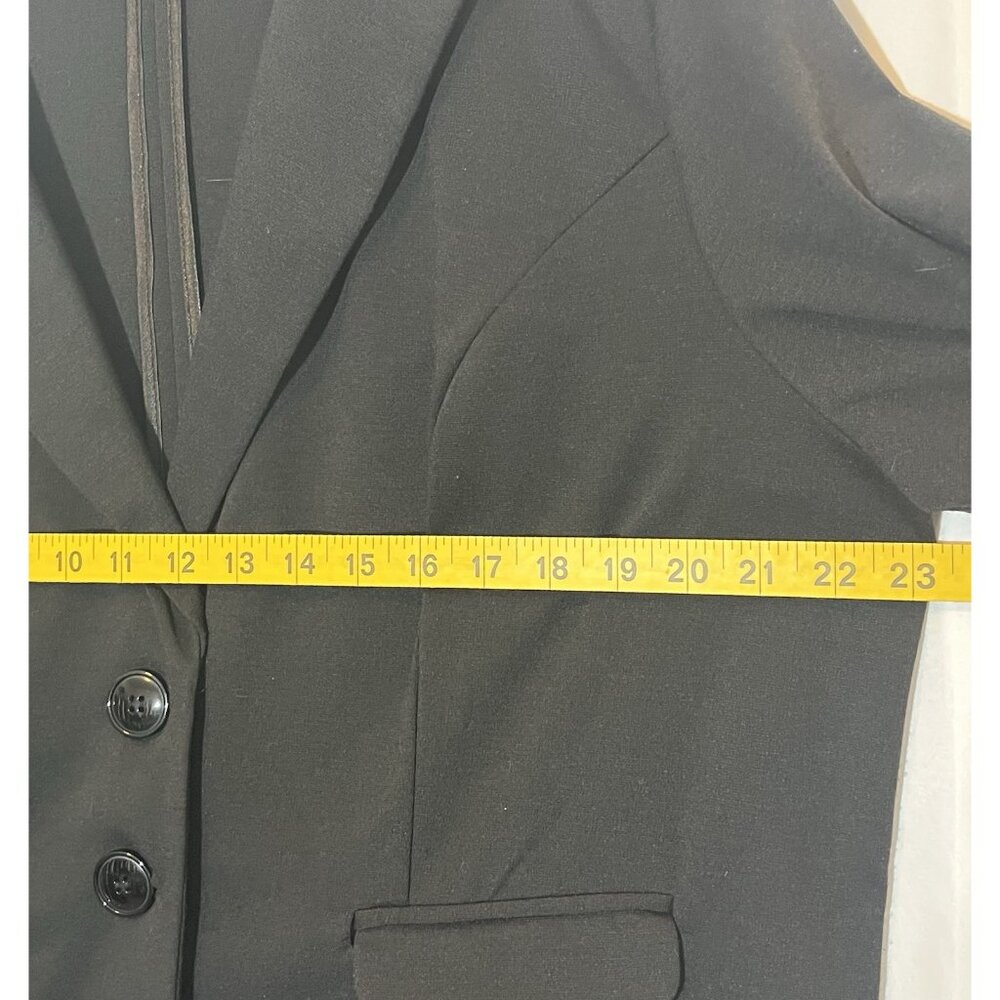 Torrid 3 Women Blazer Plus Size 3X Black 3/4 Ruched Sleeve Vintage Buttons - Picture 6 of 10